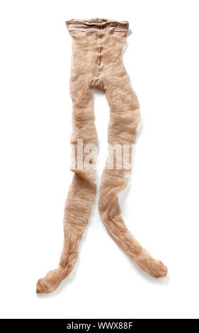 Brown donna collant isolato su bianco Foto Stock