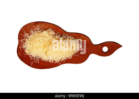 Formaggio grattugiato. Pizza, dolci fatti in casa. Foto Stock