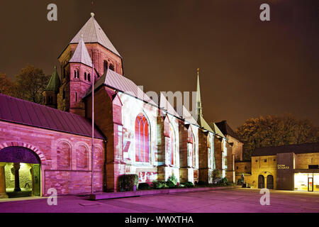 Illuminato Ministro di Essen, la festa delle luci, Essen, Nord Reno-Westfalia, Germania, Europa Foto Stock