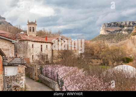 Villaggio Quintanilla-Escalada, regione Paramos, Burgos, Spagna Foto Stock