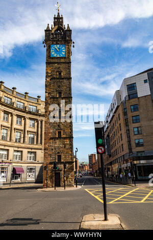 Glasgow Cross torre dell orologio su high street Foto Stock