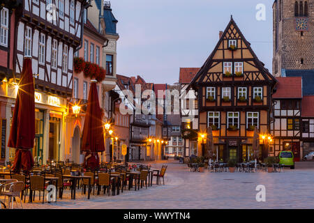 Storica città vecchia di Quedlinburg Foto Stock