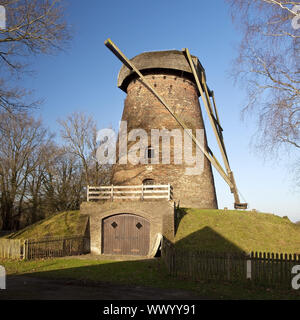 Il mulino a vento di Torre Nordbrock, Hamminkeln, Basso Reno, Renania settentrionale-Vestfalia, Germania, Europa Foto Stock