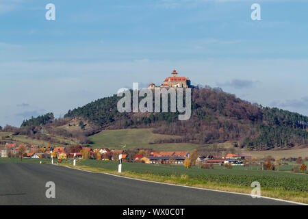 Vista del castello Wachsenburg nel Land della Turingia Foto Stock