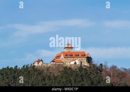 Vista del castello Wachsenburg nel Land della Turingia Foto Stock