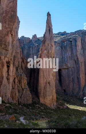 Formazione di roccia nel canyon di Piedra Parada (Gualjaina), Chubut Provincia, Patagonia, Argentina, Sud America Foto Stock