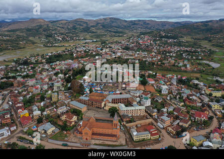 Ambositra, capitale del Amoron io Mania regione, Ambositra Distretto, centro del Madagascar è di legno Industria, Madagascar, Africa Foto Stock