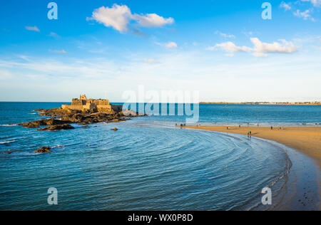 Fort National di Saint-Malo, la storica città fortificata in Bretagna, Francia Foto Stock