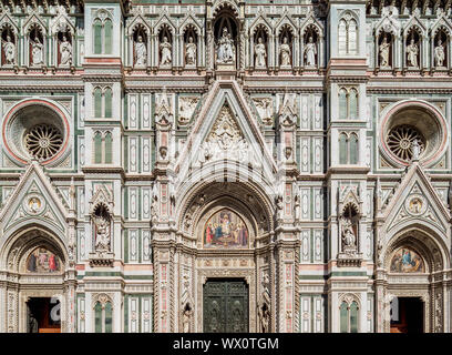 Cattedrale di Santa Maria del Fiore, vista dettagliata, Firenze, Sito Patrimonio Mondiale dell'UNESCO, Toscana, Italia, Europa Foto Stock