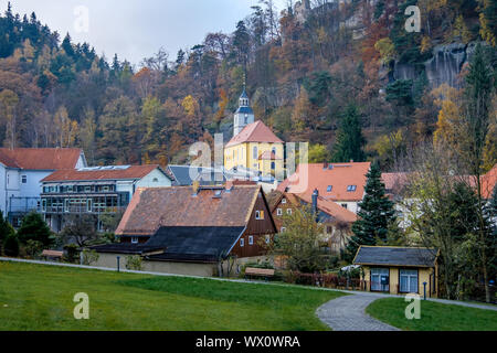 Paesaggio fotografie da Zittau Montagne Jonsdorfer Felsenstadt Foto Stock