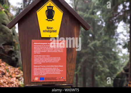 Paesaggio fotografie da Zittau Montagne Jonsdorfer Felsenstadt Foto Stock