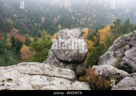 Paesaggio fotografie da Zittau Montagne Jonsdorfer Felsenstadt Foto Stock