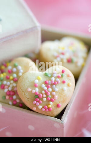 Confezione regalo riempito con mini biscotti fatti in casa Foto Stock