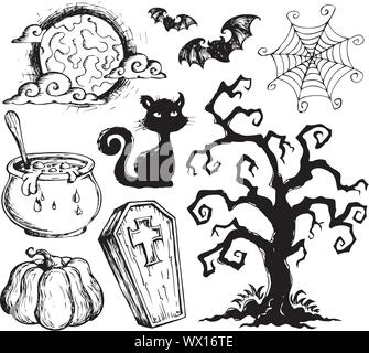 Disegni di Halloween collezione 2 Illustrazione Vettoriale