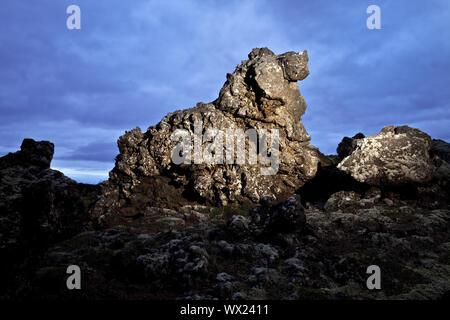 Campo di lava Berserkjahraun, Snaefellsnes, Vesturland, Islanda Europa Foto Stock