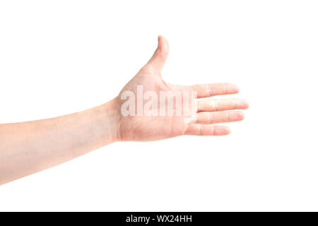 Mano per stretta di mano Foto Stock