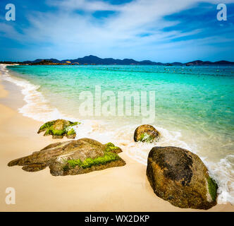 Spiaggia di sabbia bianca. Il Vietnam Foto Stock