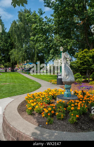 Scena da Pioneer Park in Puyallup, Washington. Foto Stock