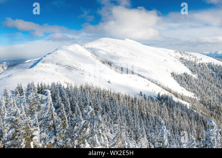 Paesaggio invernale in montagna Foto Stock
