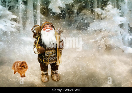 Auguri di Natale carta con l'immagine di Santa Claus. Il rendering 3D Foto Stock