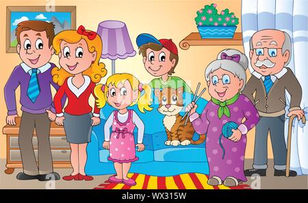 Il tema della famiglia immagine 2 Illustrazione Vettoriale