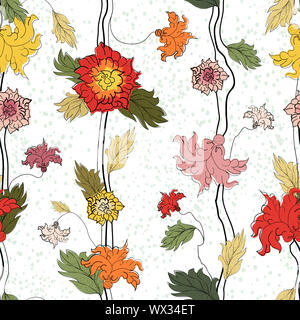 Seamless floral disegnati a mano pattern Foto Stock