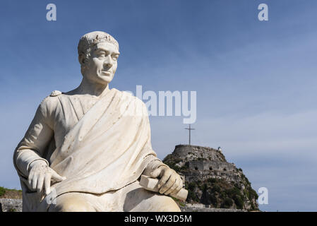 Frederick Nord, memorial, Boschetto Park, Corfu, Corfù, Grecia, Europa Foto Stock