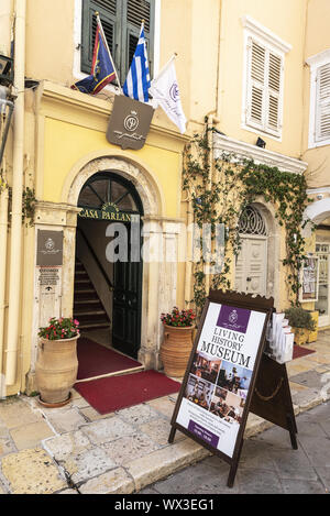 Casa parlante, museo di storia, Corfu, Corfù, Grecia, Europa Foto Stock