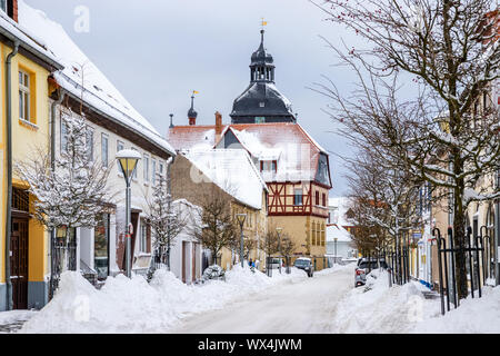 Impressioni di Harzgerode in inverno Foto Stock