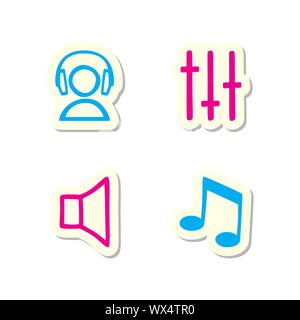 Icone di musica Illustrazione Vettoriale
