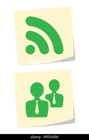 Rss e icone utente Illustrazione Vettoriale