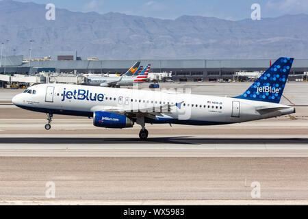 Las Vegas, Nevada - Aprile 9, 2019: JetBlue Airbus A320 in aereo Aeroporto di Las Vegas (LAS) negli Stati Uniti. Foto Stock