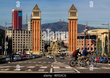 Barcellona, la placca di Spagna Foto Stock