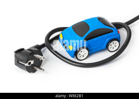 Spina elettrica e toy car Foto Stock