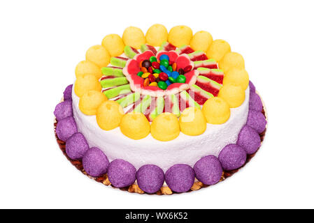 Jelly Beans torta isolati su sfondo bianco. Foto Stock