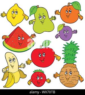 Vari frutti cartoon Illustrazione Vettoriale
