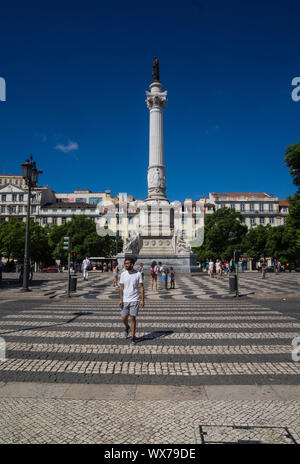 Luogo famoso con bianco nero ciottoli Foto Stock