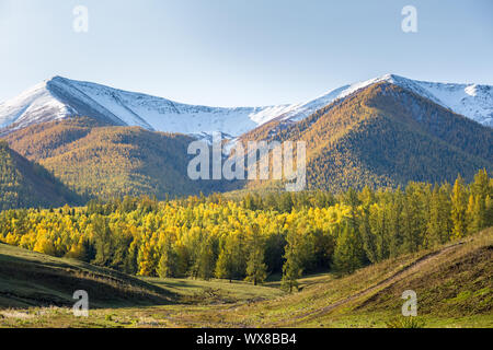 Xinjiang baihaba villaggi in autunno Foto Stock