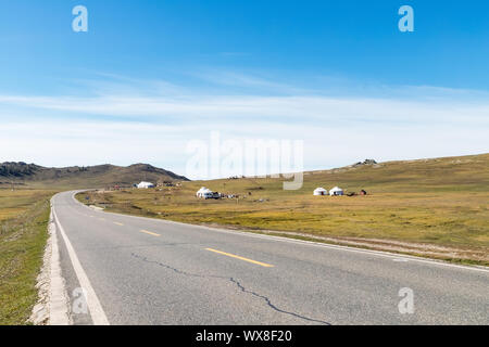 Strada nella steppa Foto Stock