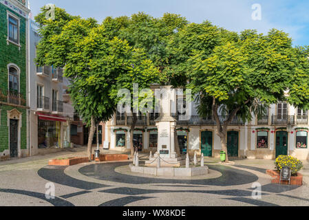Luis de Camoes town square a Lagos, Portogallo Foto Stock