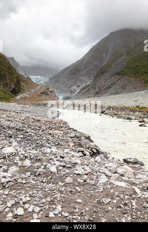 Alveo del Ghiacciaio Franz Josef, Nuova Zelanda Foto Stock