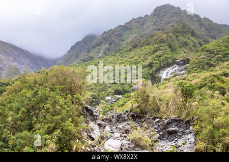 Alveo del Ghiacciaio Franz Josef, Nuova Zelanda Foto Stock