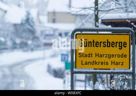 Güntersberge nelle montagne Harz Impressioni inverno Foto Stock