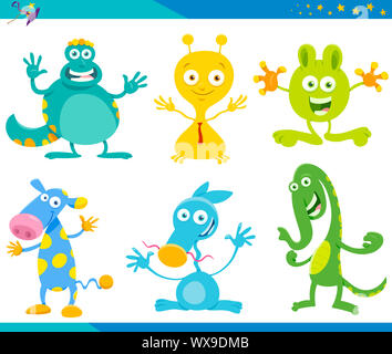 Cartoon Fantasy Monster il set di caratteri Foto Stock