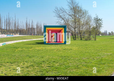 Arte pubblica, Abweg, in un parco della città a sud di Amburgo Foto Stock