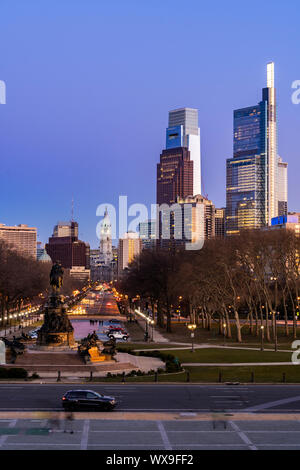 Philladelphia Municipio notte Foto Stock