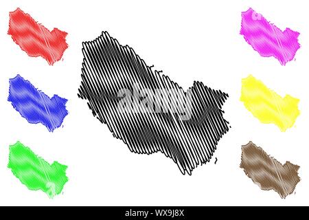 La Contea di Vasterbotten (contee della Svezia e Regno di Svezia) mappa illustrazione vettoriale, scribble schizzo Västerbotten mappa Illustrazione Vettoriale