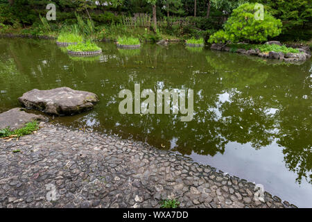 Fuchu-no-Mori parco fu costruita su un ex militari USA air base è stato trasformato in un multi-purpose park per la zona di cittadini. Esso include ripristinato Foto Stock