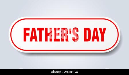 La festa del papà segno. padre arrotondati giorno adesivo rosso. La festa del papà Illustrazione Vettoriale