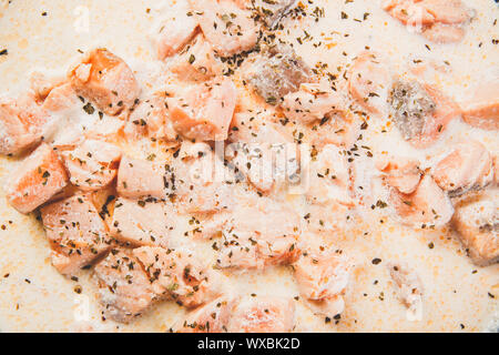 Crema di salmone salsa. Foto Stock